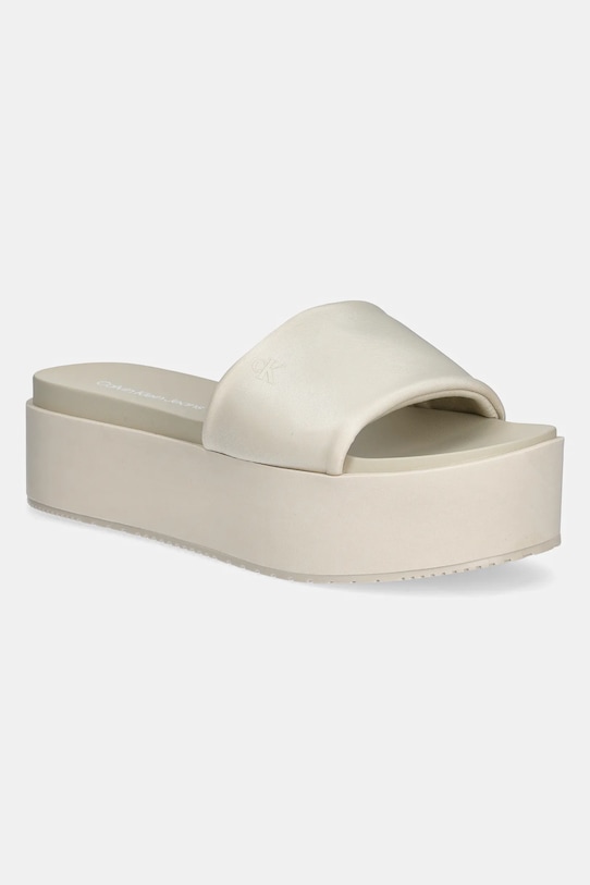Шлепанцы Flatform Sandal Slide из нейлона Calvin Klein Jeans, бежевый