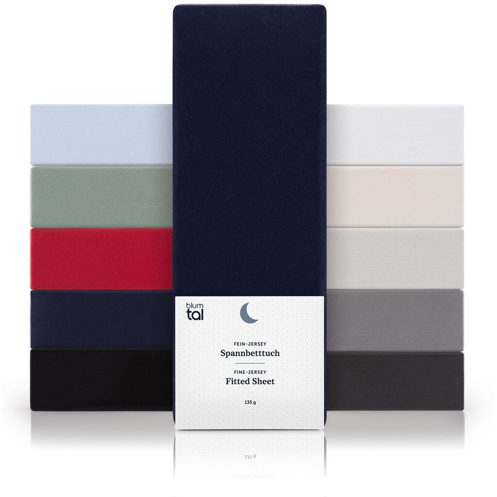 

Простыня Blumtal Basics хлопок микрофибра 135/140 x 190 см - простыня из 100% хлопка, высота матраса до 25 см, темно-синий океан - синий