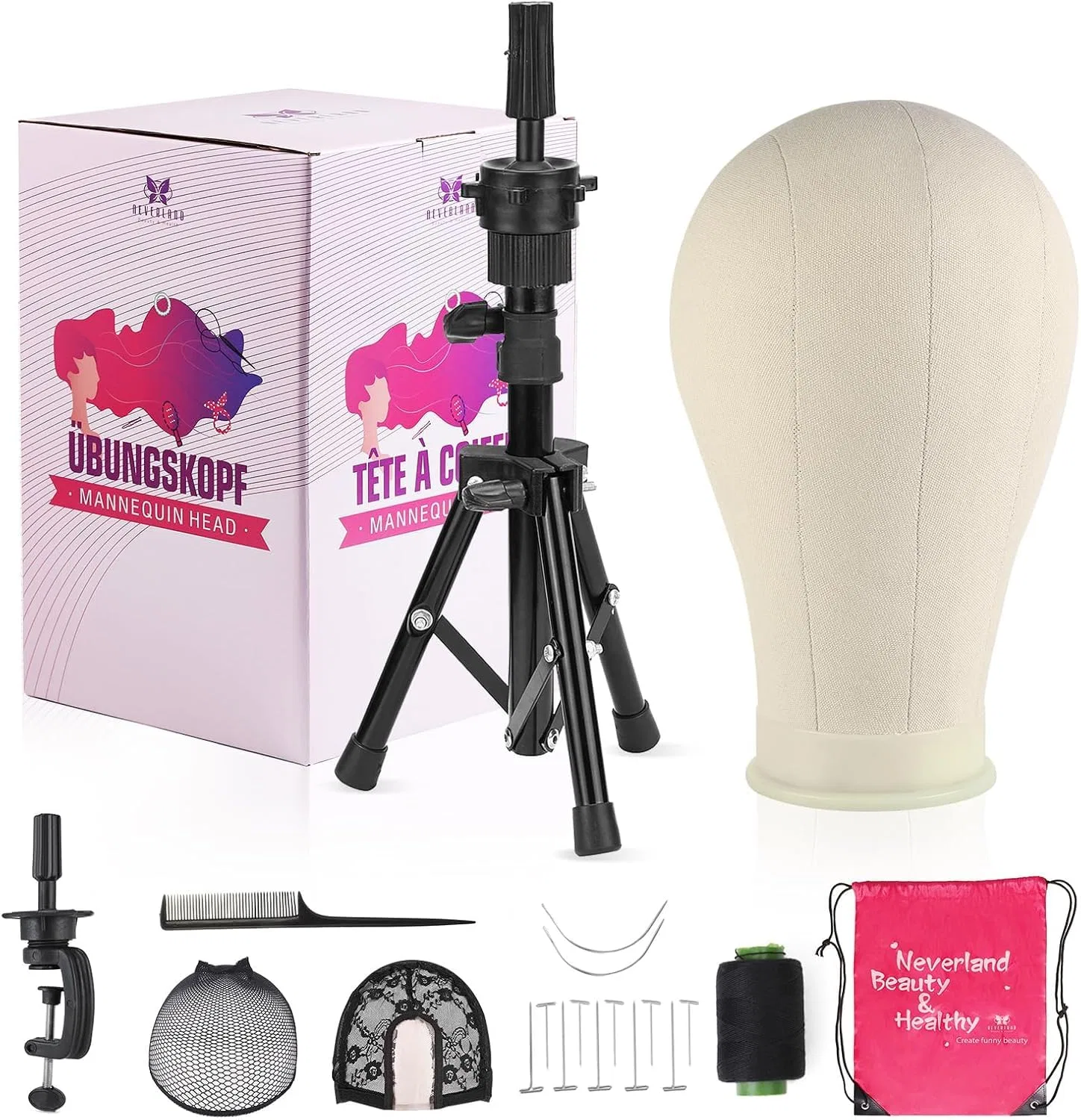 Манекен-голова для париков с подставкой от Neverland Beauty Neverland Beauty & Health, White (58 Cm)