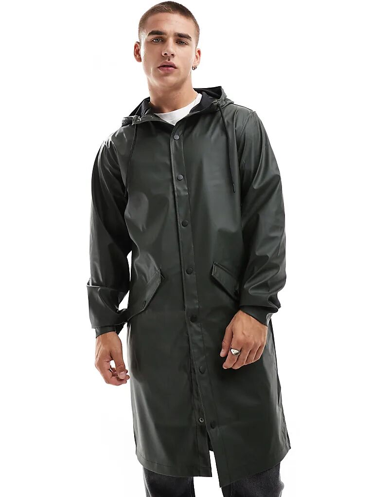 

Прорезиненный плащ цвета хаки Jack & Jones