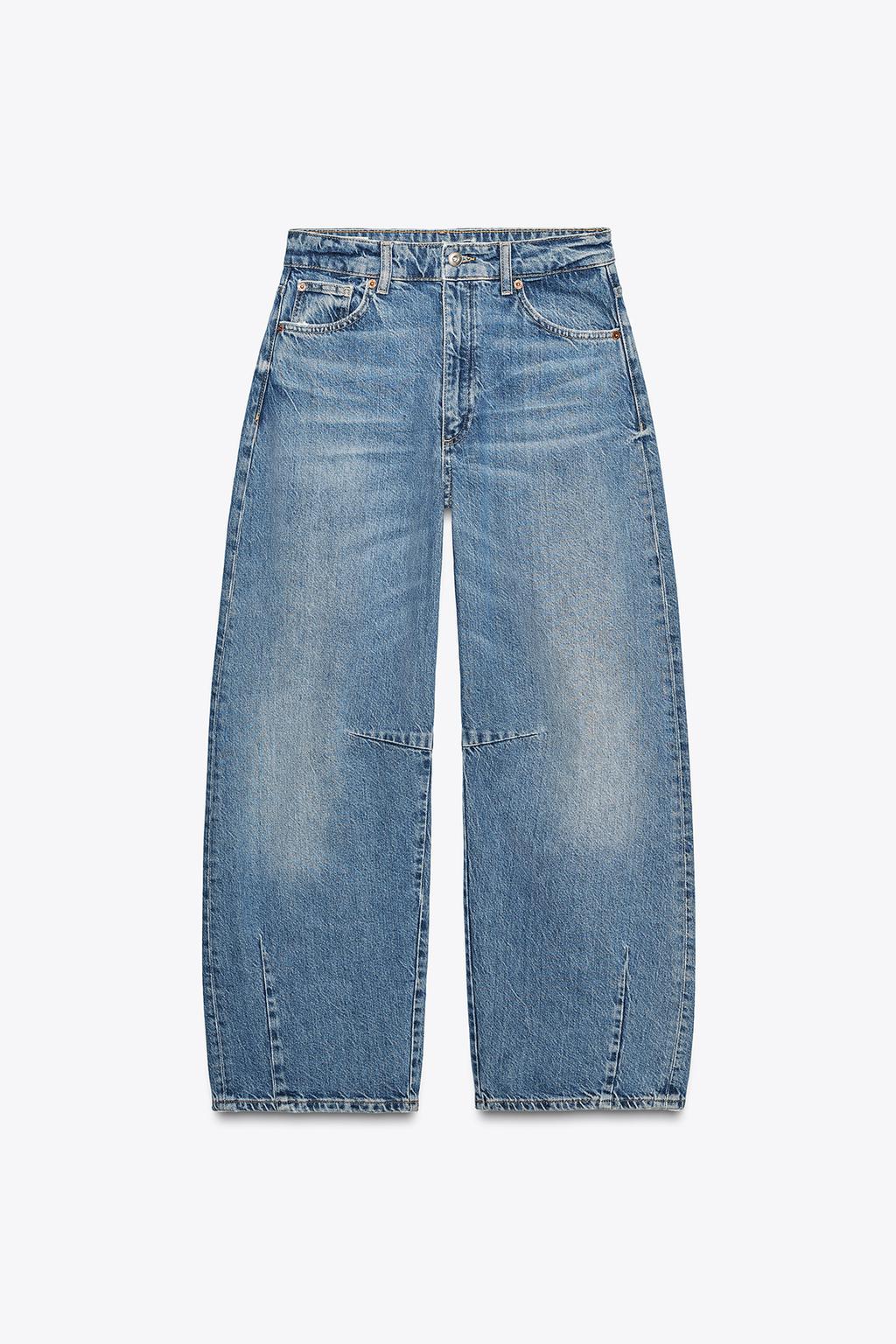 

Мешковатые джинсы-баллоны trf средней посадки ZARA, цвет Blue/Grey