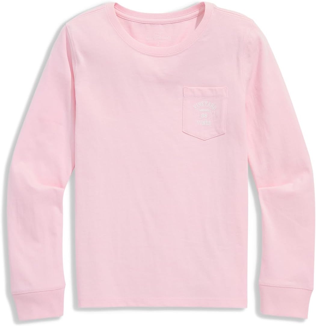 

Футболка Vineyard Vines Kids Vv98 Football Long-Sleeve Pocket Tee, цвет Flamingo
