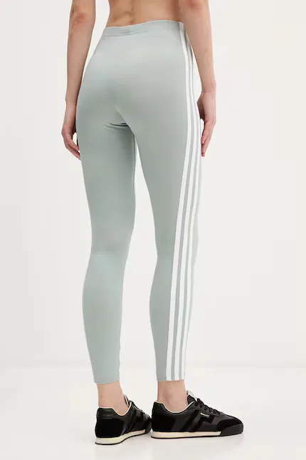Леггинсы из эластичного хлопка Adidas, зеленый — фото 3