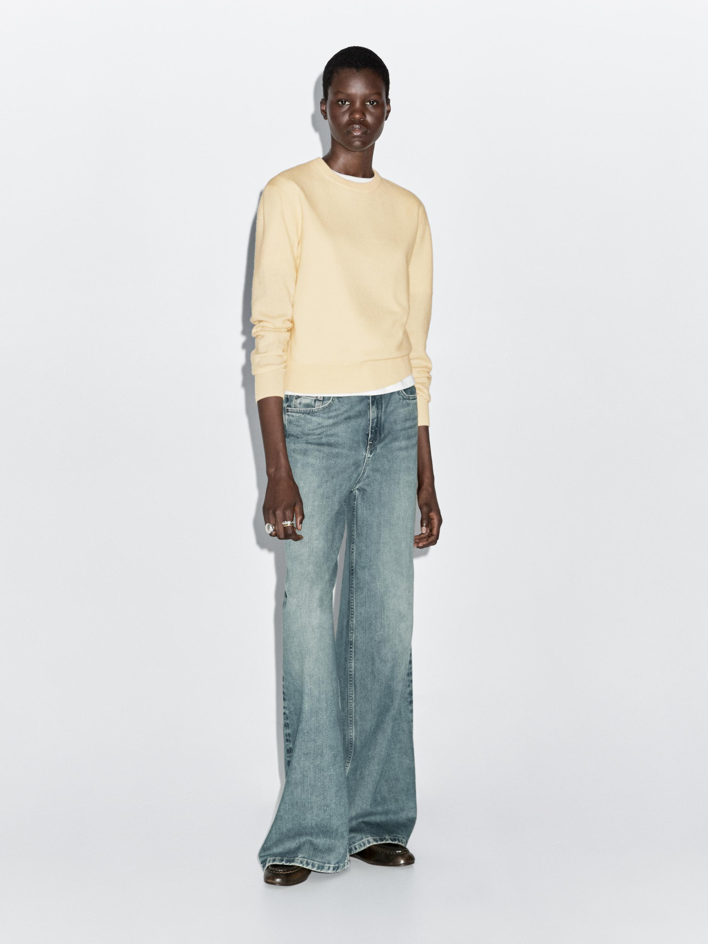 

Свитер с круглым вырезом из смесовой шерсти Massimo Dutti, Vanilla