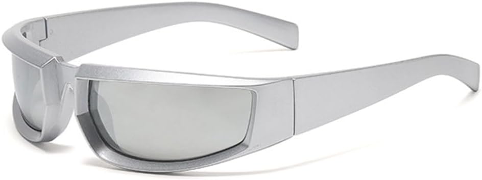 

Ретро-панк солнцезащитные очки для женщин с зеркальными линзами и защитой от УФ-излучения UV400; очки для мужчин для активного отдыха и вождения HDUBFY, Silver Silver Mirror