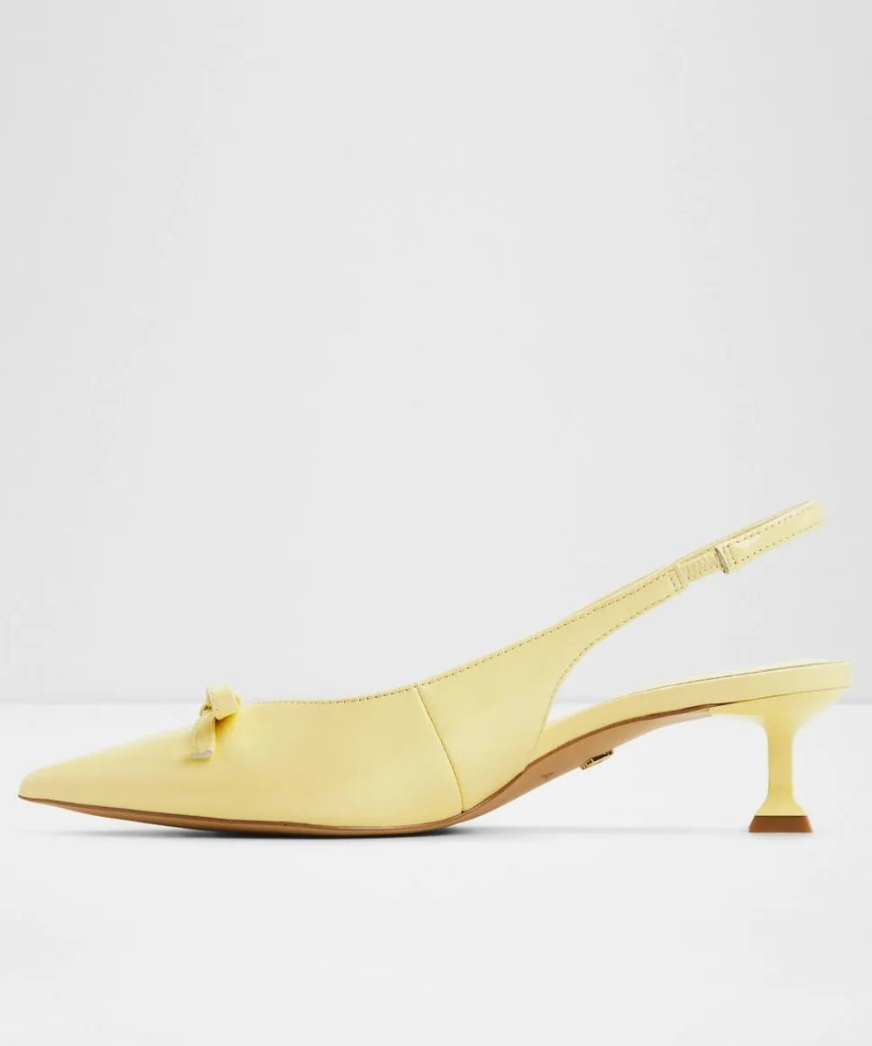 Женские туфли-лодочки из кожи с острым носком Aldo, желтый — фото 4