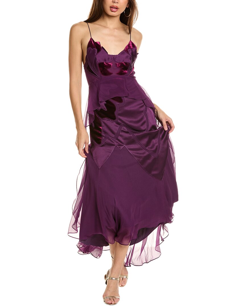 

Платье Alberta Ferretti Velvet Burnout Silk, фиолетовый