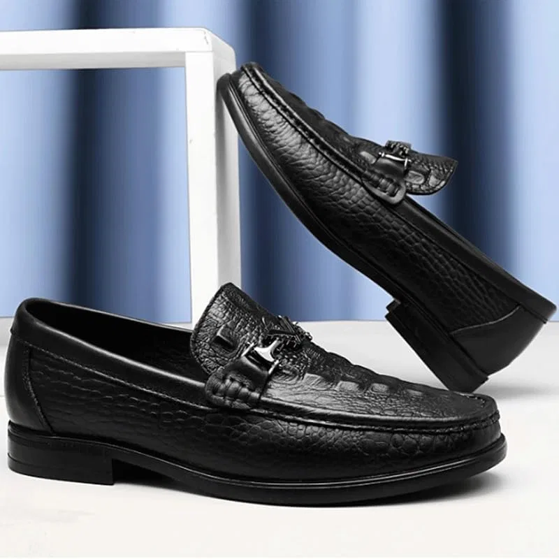 Туфли кожаные, Vintage, Loafers & Slip-Ons, Black DHFIRUFSHLO — фото 4