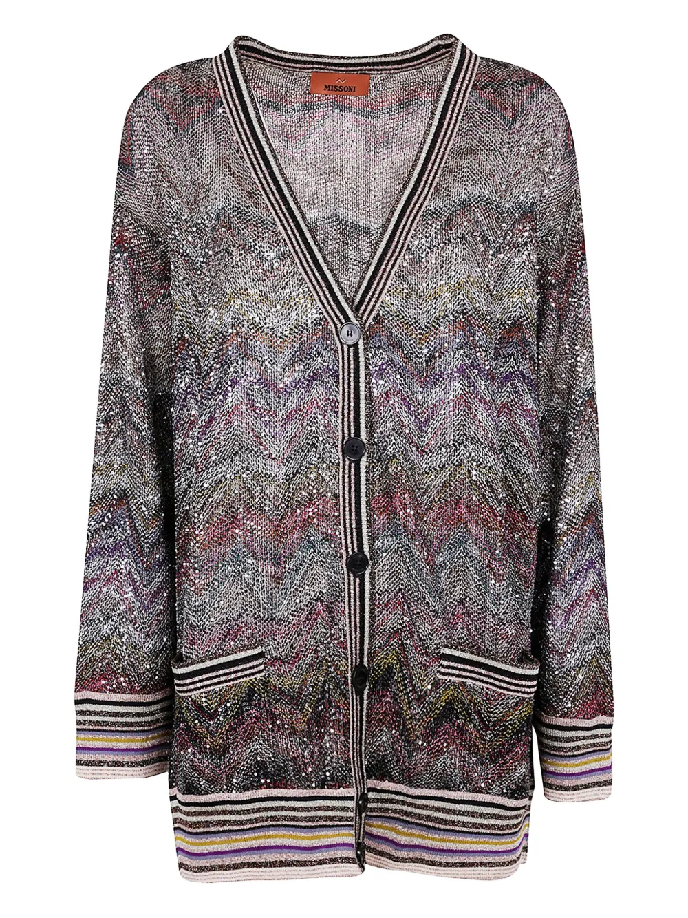 

Кардиган с пайетками и шевронами Missoni, серый
