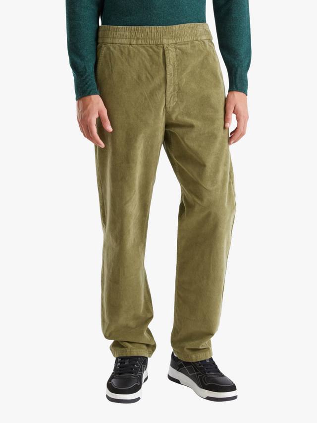 

Вельветовые брюки с прямыми штанинами Benetton, цвет Olive Green