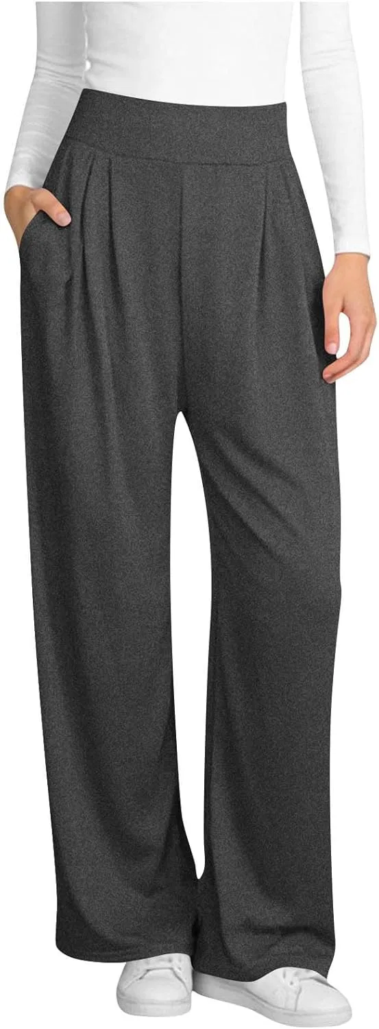 Штаны женские с высокой талией, свободные, Dark Gray
