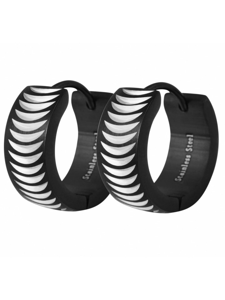 

Adeliás Женские серьги-кольца из нержавеющей стали черного цвета