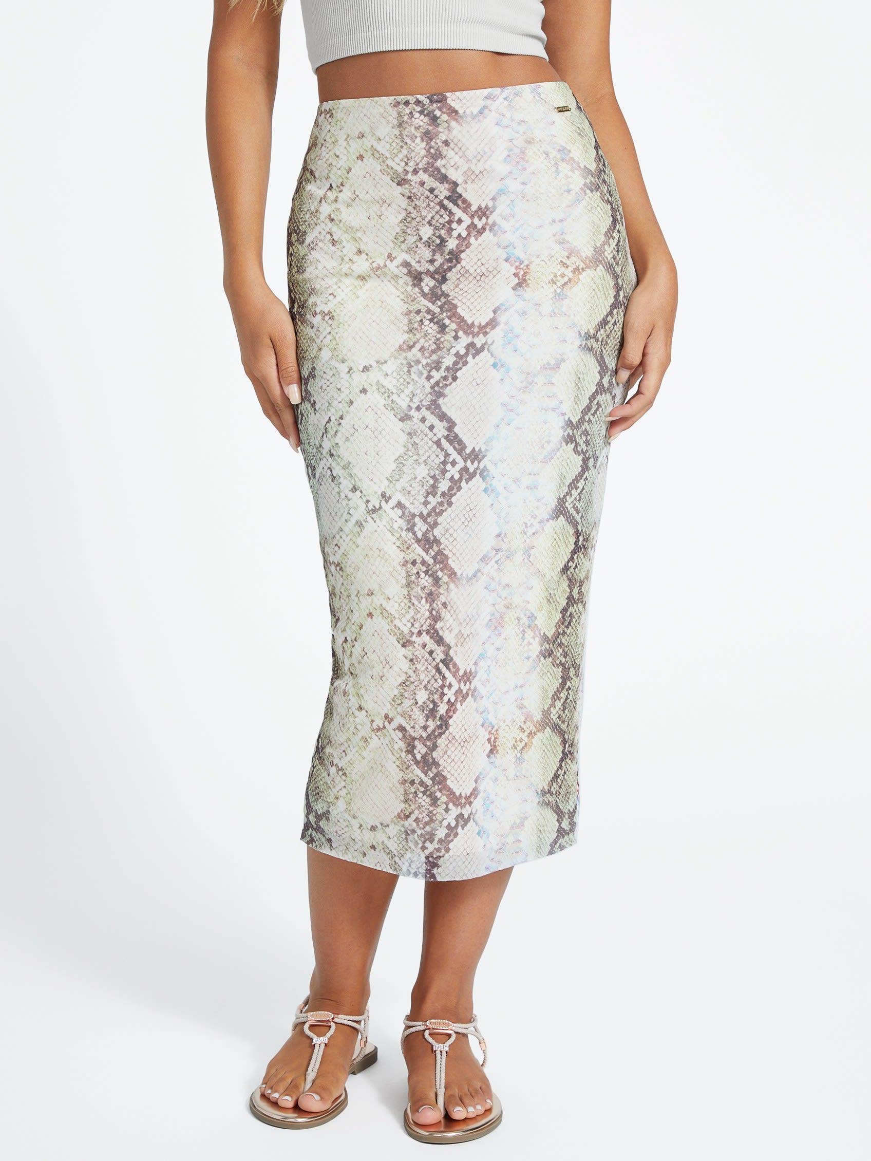 

Юбка из сетки Eco Maddie Guess Factory, цвет glam snake print