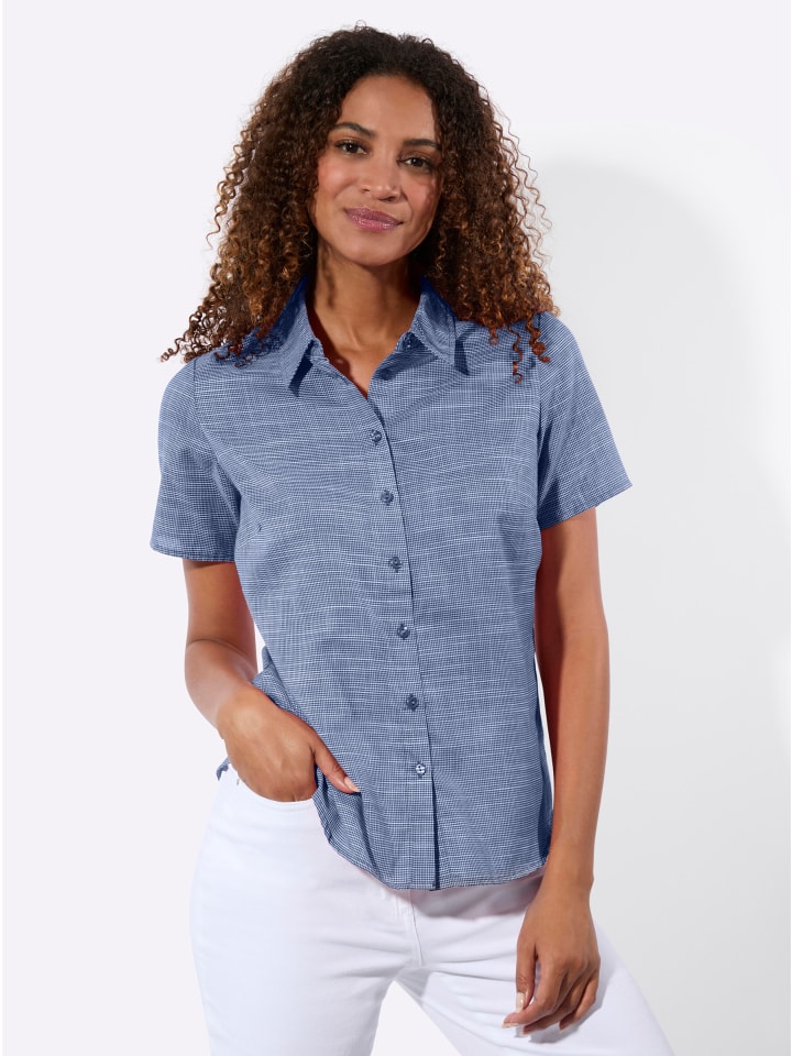 

Блузка с короткими рукавами из джинсовой ткани синего и белого цвета с узором WITT WEIDEN