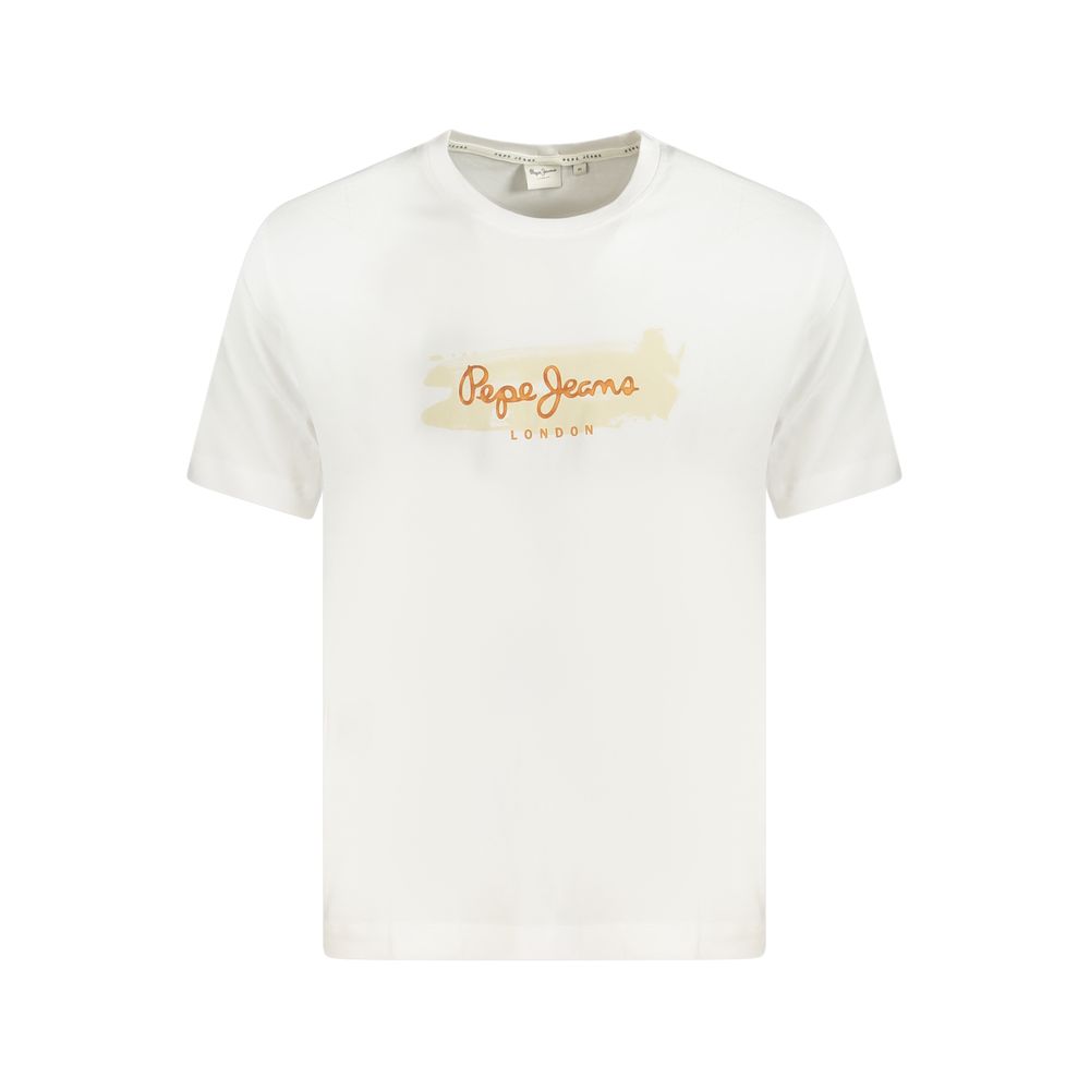 

Белая хлопковая футболка Pepe Jeans
