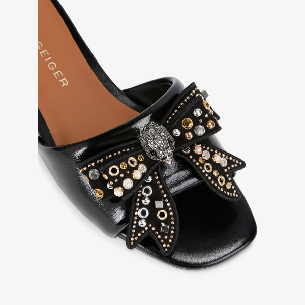 Сандалии лаковые Kurt Geiger London с бантом, черный — фото 3