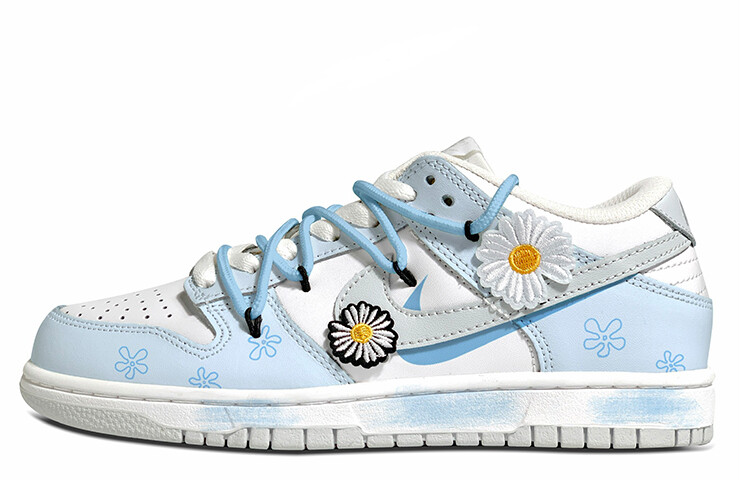 

Кроссовки Nike Dunk Skateboard Shoes Women's Low-Top White Blue, Синий, Кроссовки Nike Dunk Skateboard Shoes Women's Low-Top White Blue