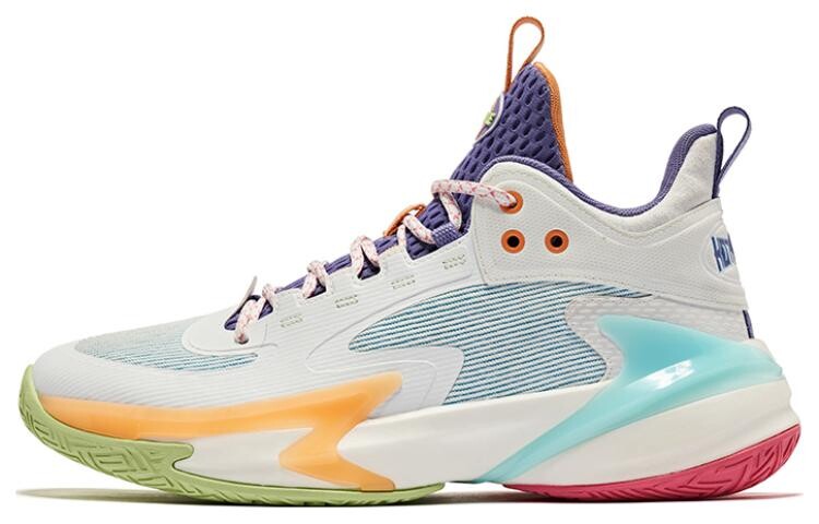 

Баскетбольные кроссовки Sharp Edge 6.0 Basketball Shoes Men Low-Top White/blue/orange/purple Qiaodan
