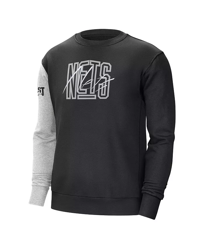 Мужская толстовка Brooklyn Nets Courtside Versus Force & Flight черного и серого меланжевого цветов Nike — фото 3