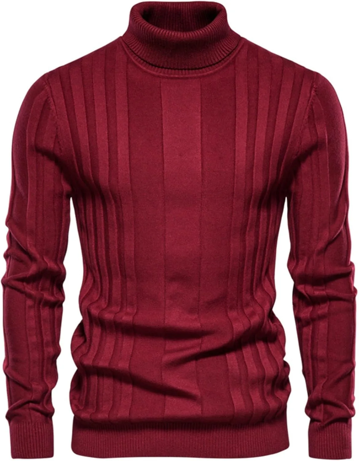 Мужской водолазка slim fit в рубчик