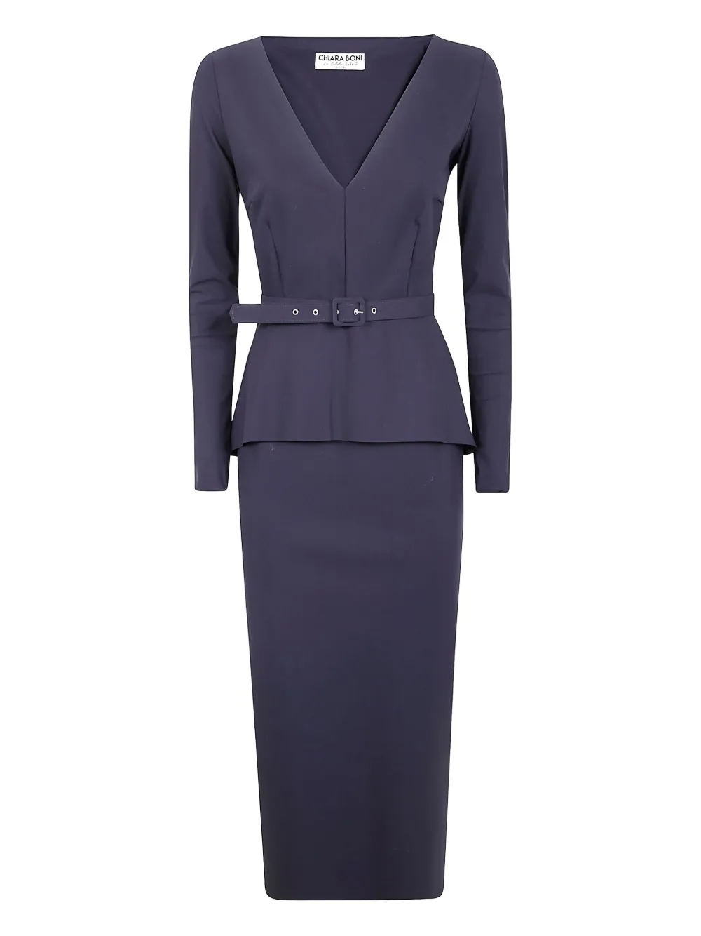 

Платье с баской и поясом CHIARA BONI La Petite Robe, черный