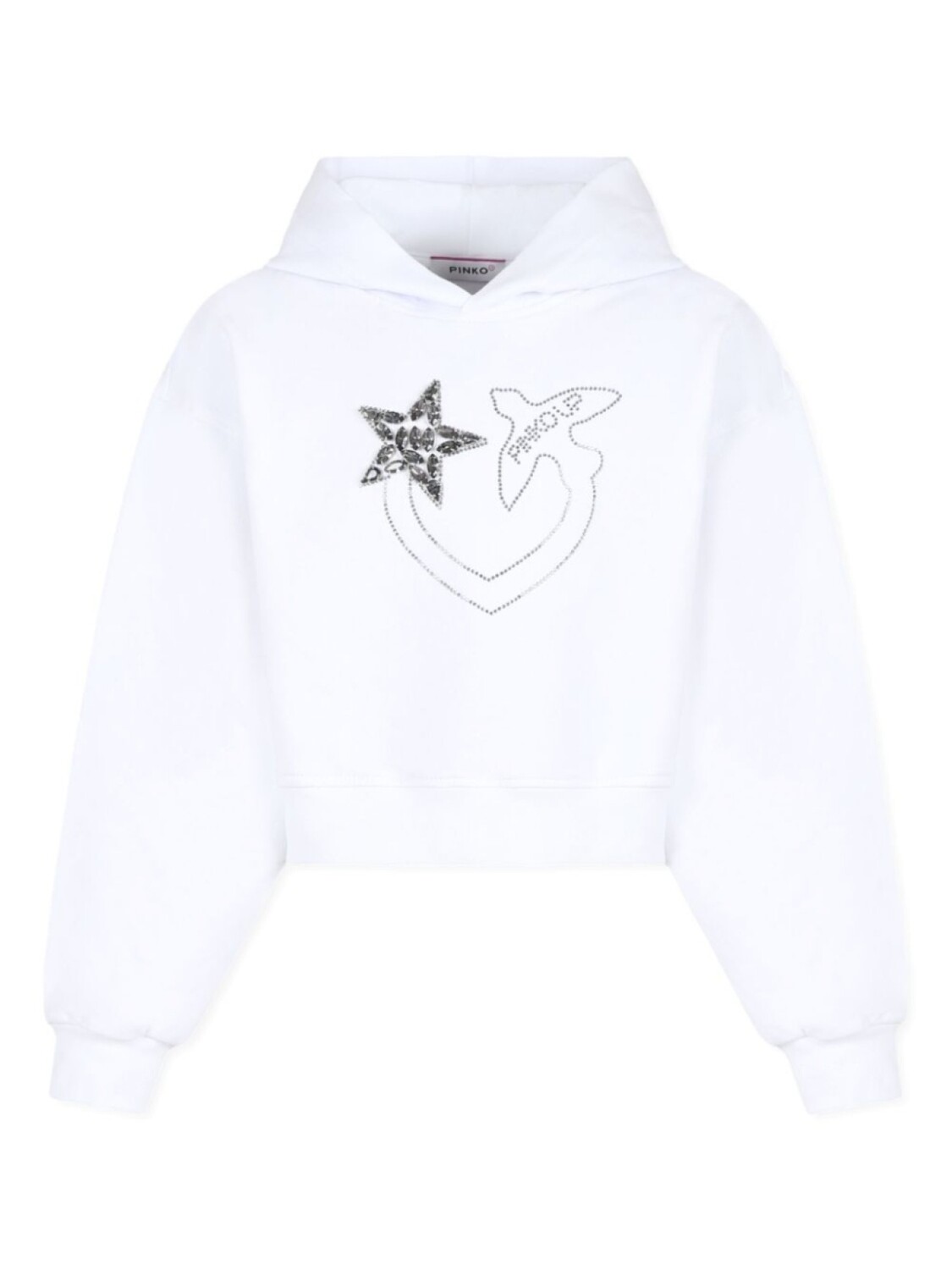 

Толстовка Pinko Kids Love Birds со стразами, белый