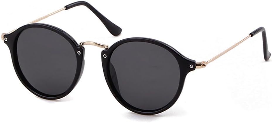 

Круглые солнцезащитные очки в металлической оправе с защитой от УФ-излучения UV400 для женщин и мужчин, подходят для занятий спортом на открытом воздухе, бега и путешествий UYPTK, C3 Bright Black