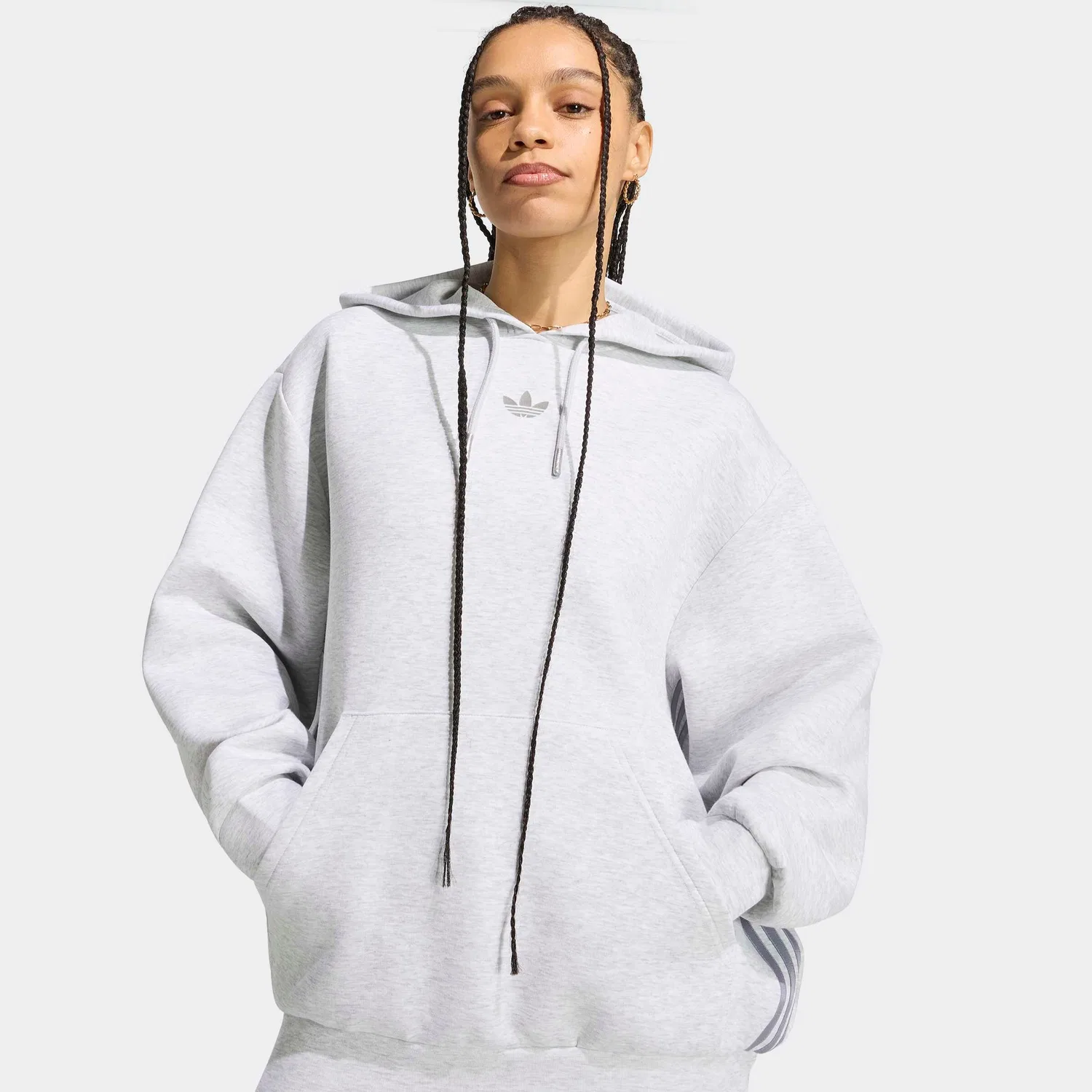 Толстовка Adidas Originals светло-серого цвета — фото 3