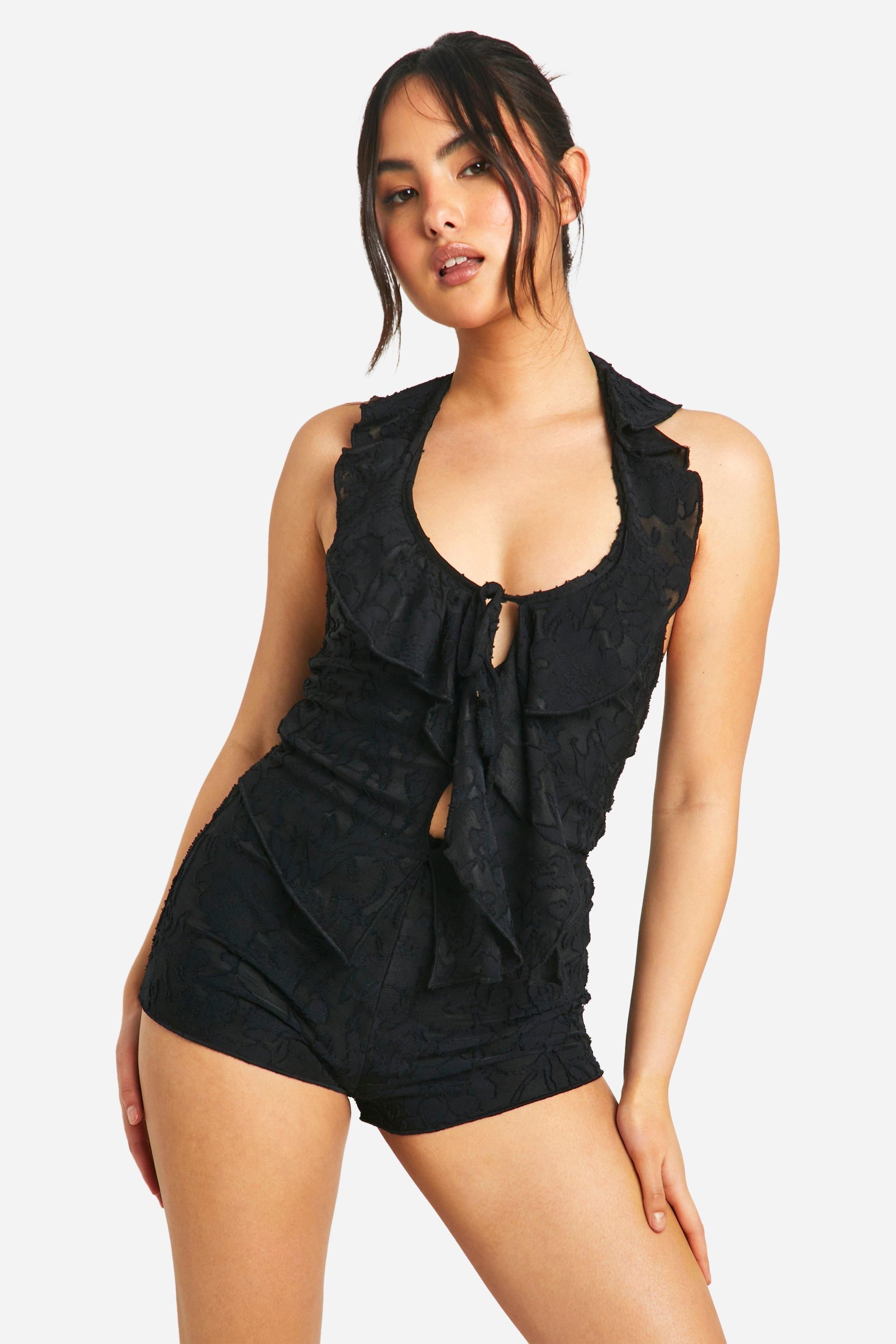 

Топ Boohoo с асимметричным подолом, черный