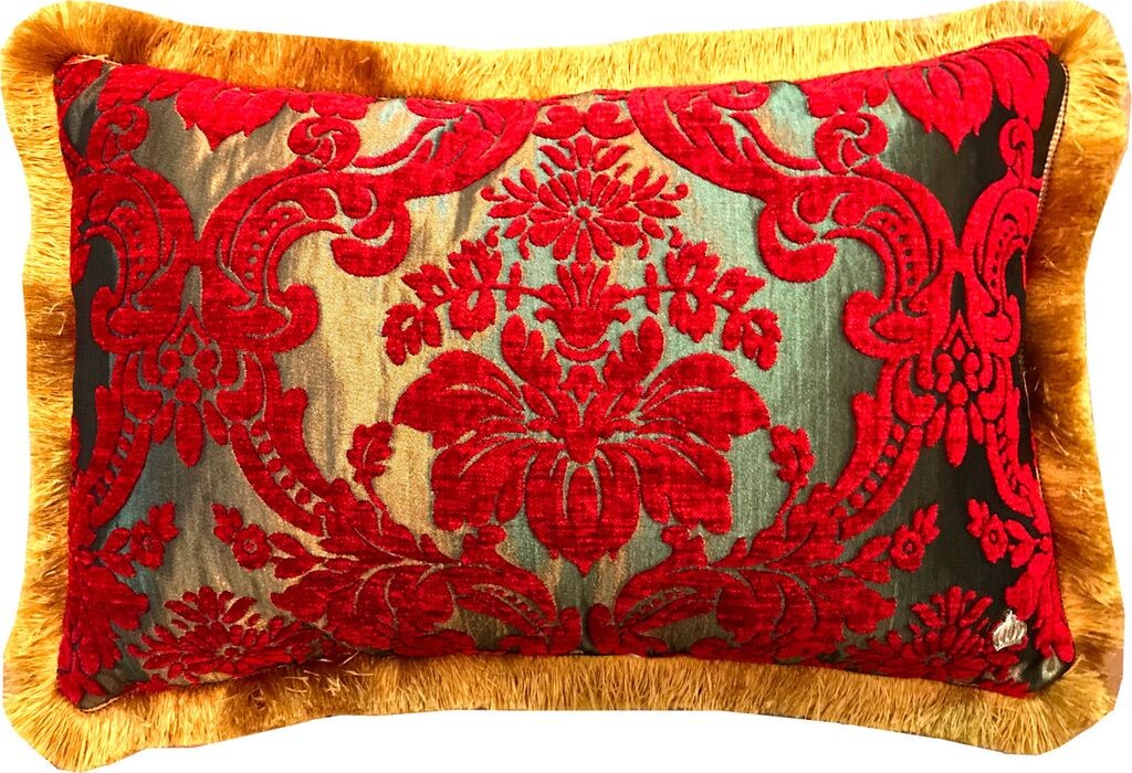 

Роскошная подушка Pompöös от Casa Padrino от Harald Glööckler Elegance Collection Baroque узор красный / золотой 35 x 55 см - роскошная подушка