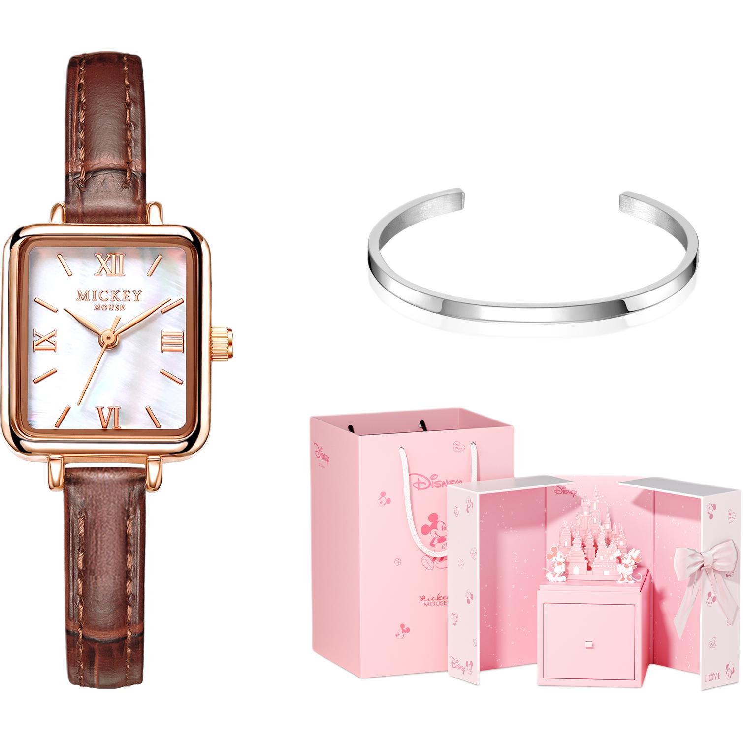 

Disney Винтажная коллекция часов Vintage Small Brown Watch Collection Fashion Luxury Premium Elegance Women's Quartz Movement Watch