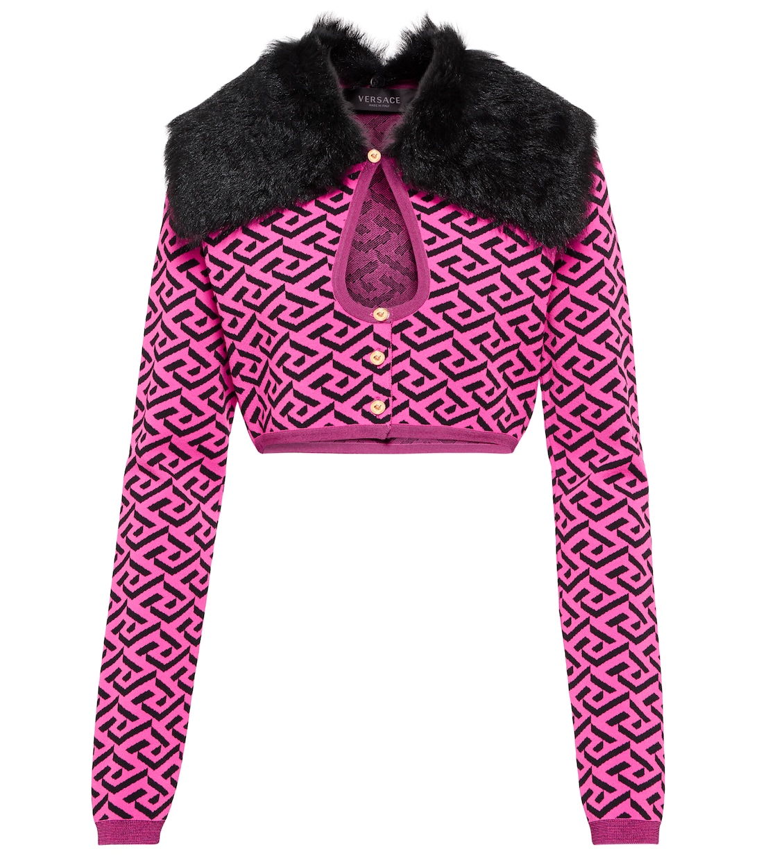 

Кардиган La Greca с отделкой искусственным мехом Versace, Fuxia