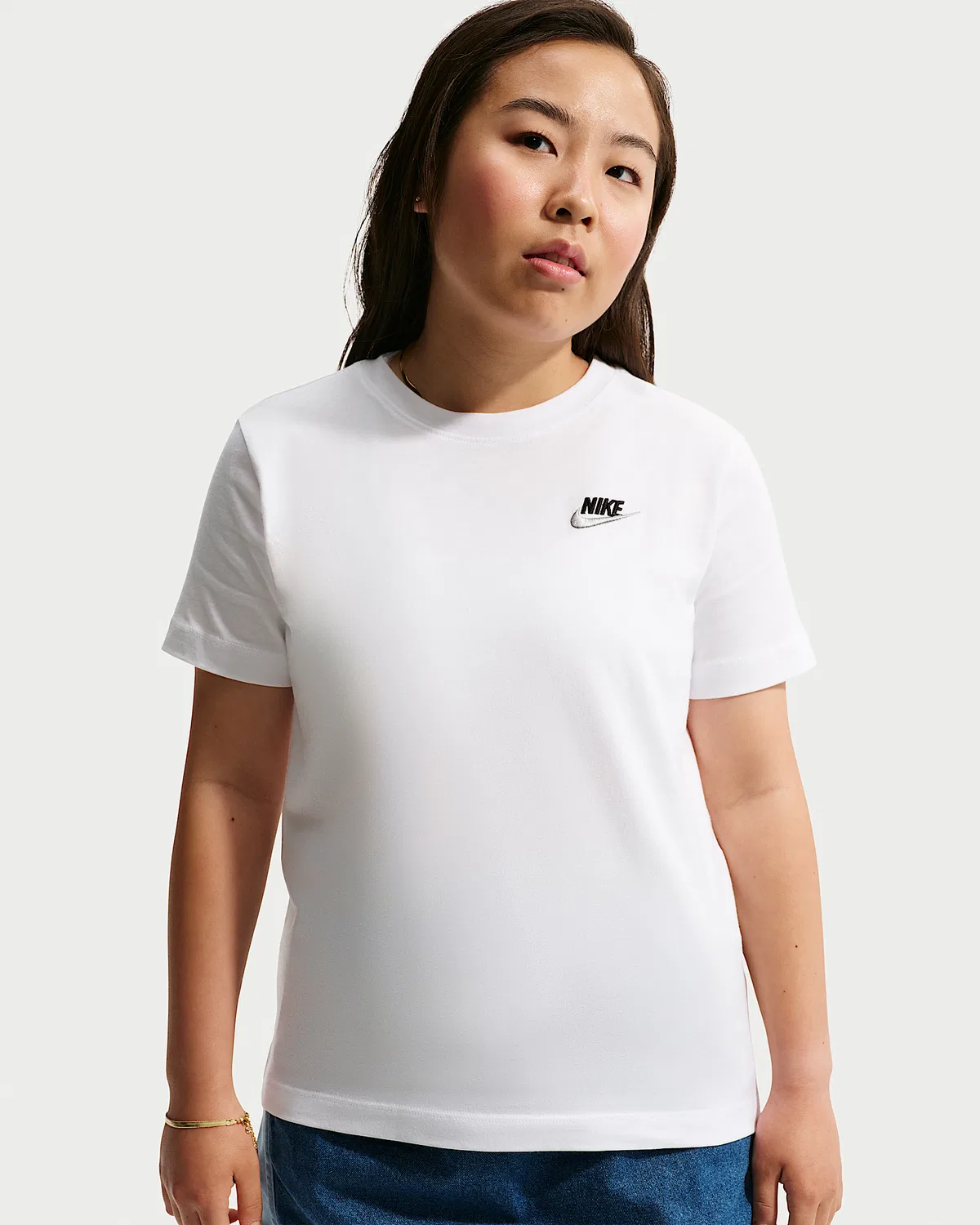 Детская футболка (большой размер) Nike Sportswear, White/Black/Wolf Grey