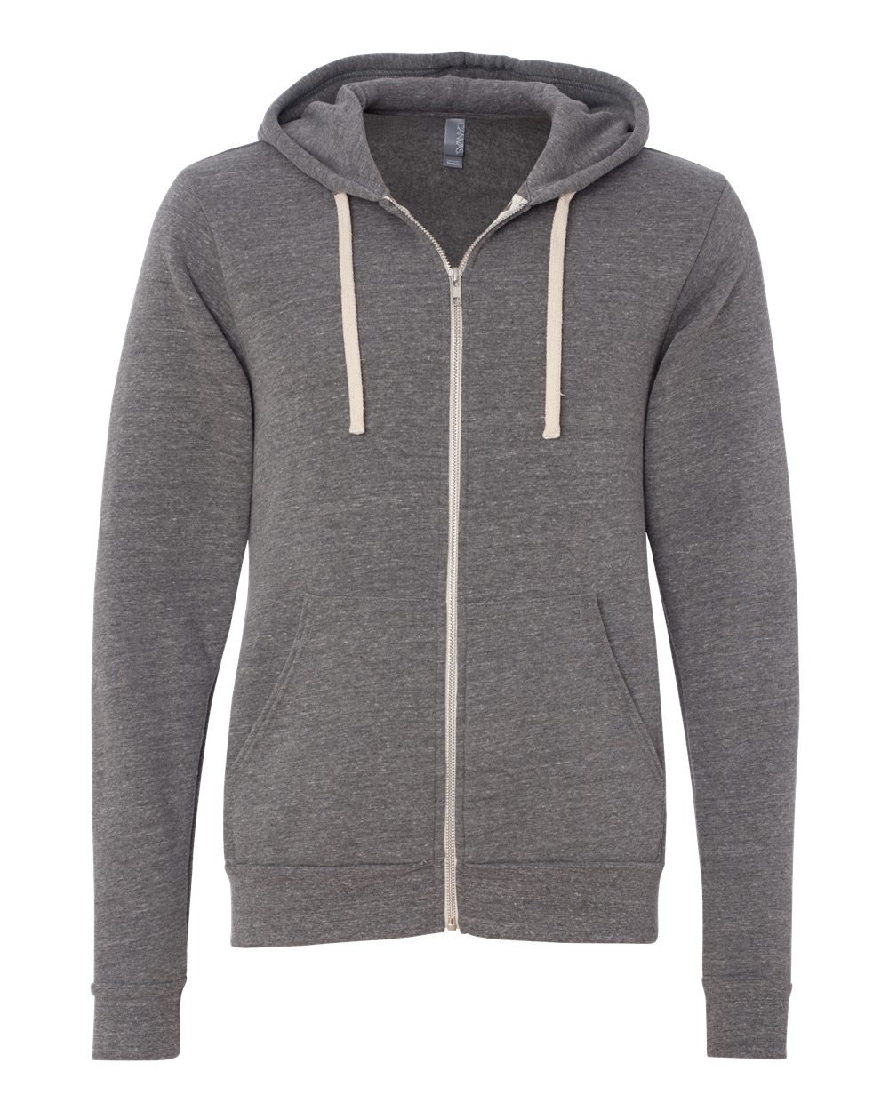 

Мужская толстовка с капюшоном Triblend Sponge Fleece Full Zip BELLA + CANVAS, цвет grey triblend