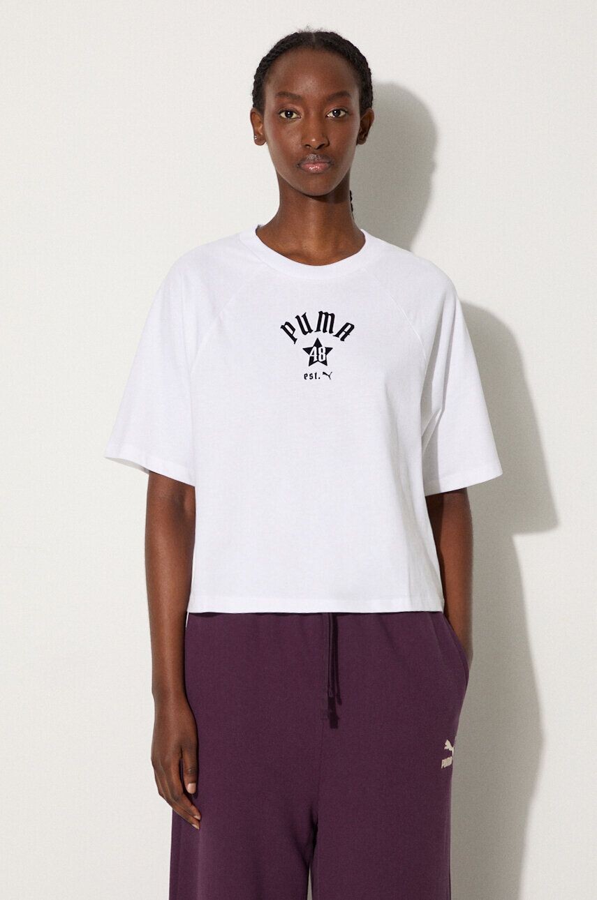 

Хлопковая футболка Puma Classics Play Paris Relaxed Tee, белый