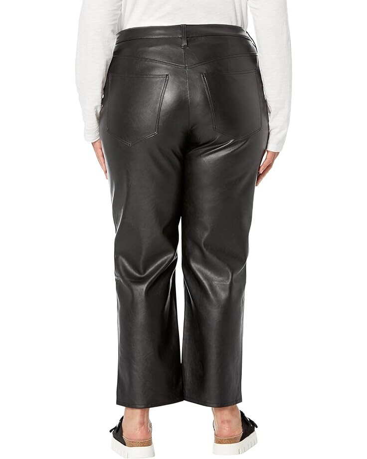 

Брюки Madewell The Plus Perfect Vintage Straight Jean: Pleather Edition, реальный черный