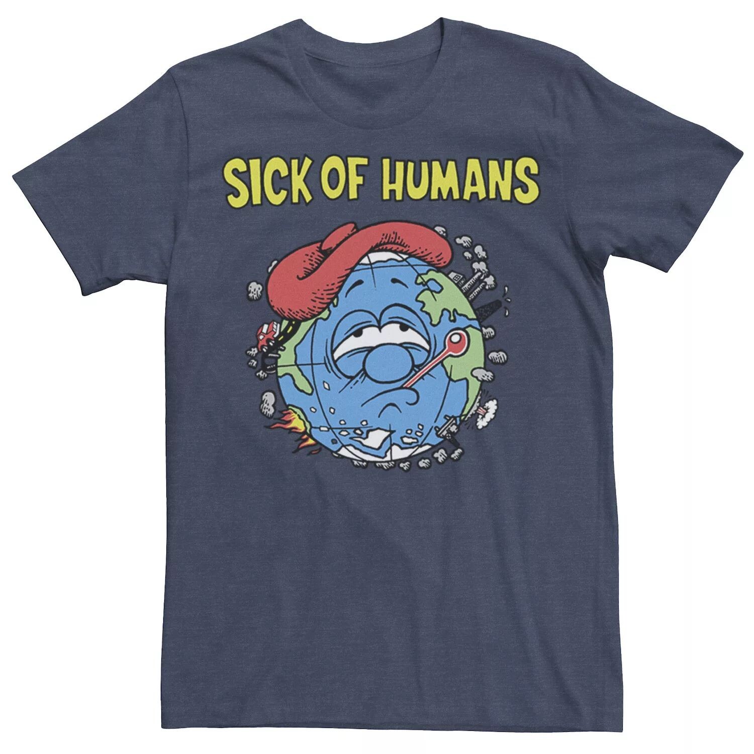 

Мужская футболка с рисунком Sick Of Humans Planet Earth Licensed Character