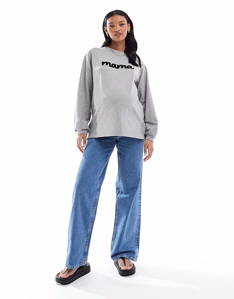 

Широкие джинсы для беременных ASOS DESIGN Dad в чисто-синем цвете ASOS Maternity