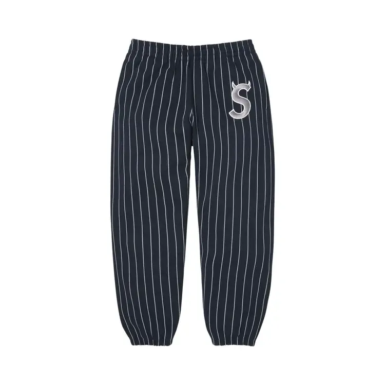 Спортивные штаны Supreme Devil с логотипом S в полоску, черный