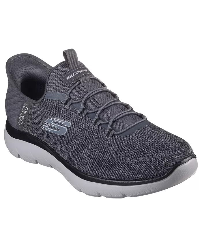 

Мужские слипоны Summits - Key Pace Wide Width Walking Sneakers от Finish Line Skechers, серый