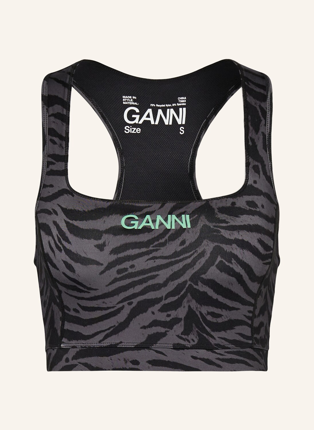 

Укороченный топ Ganni, черный