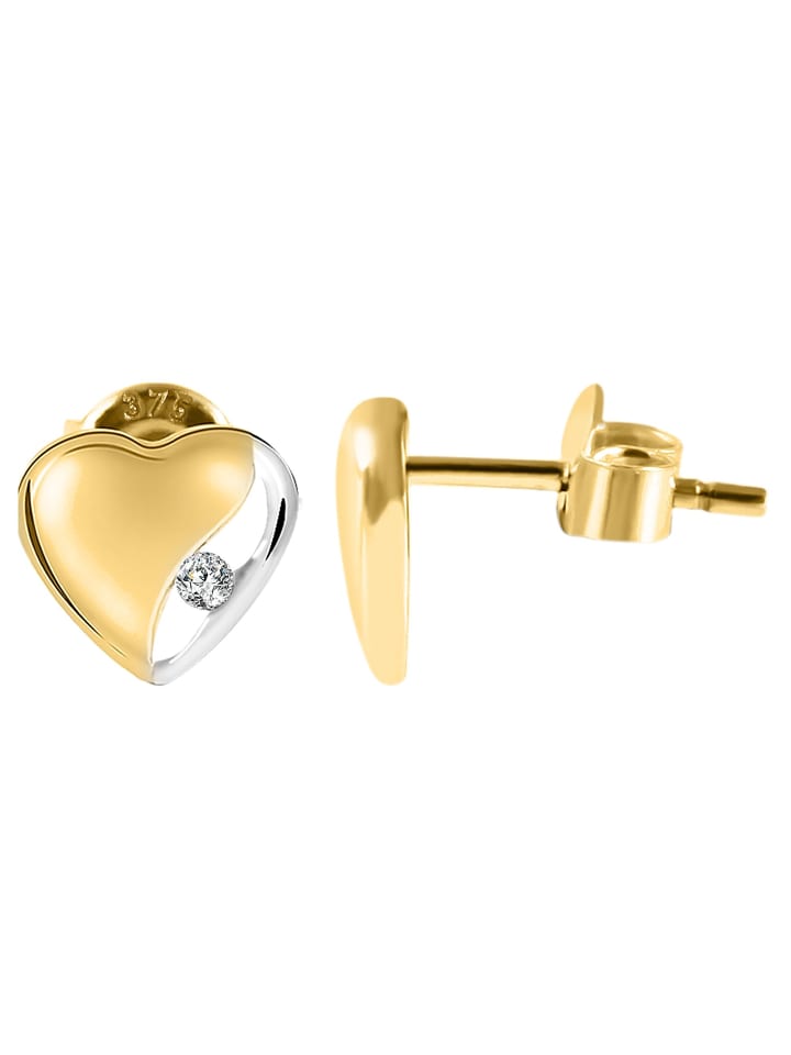 

Adeliás Женские серьги - серьги-гвоздики из золота 375 пробы с белыми кубическими циркониями