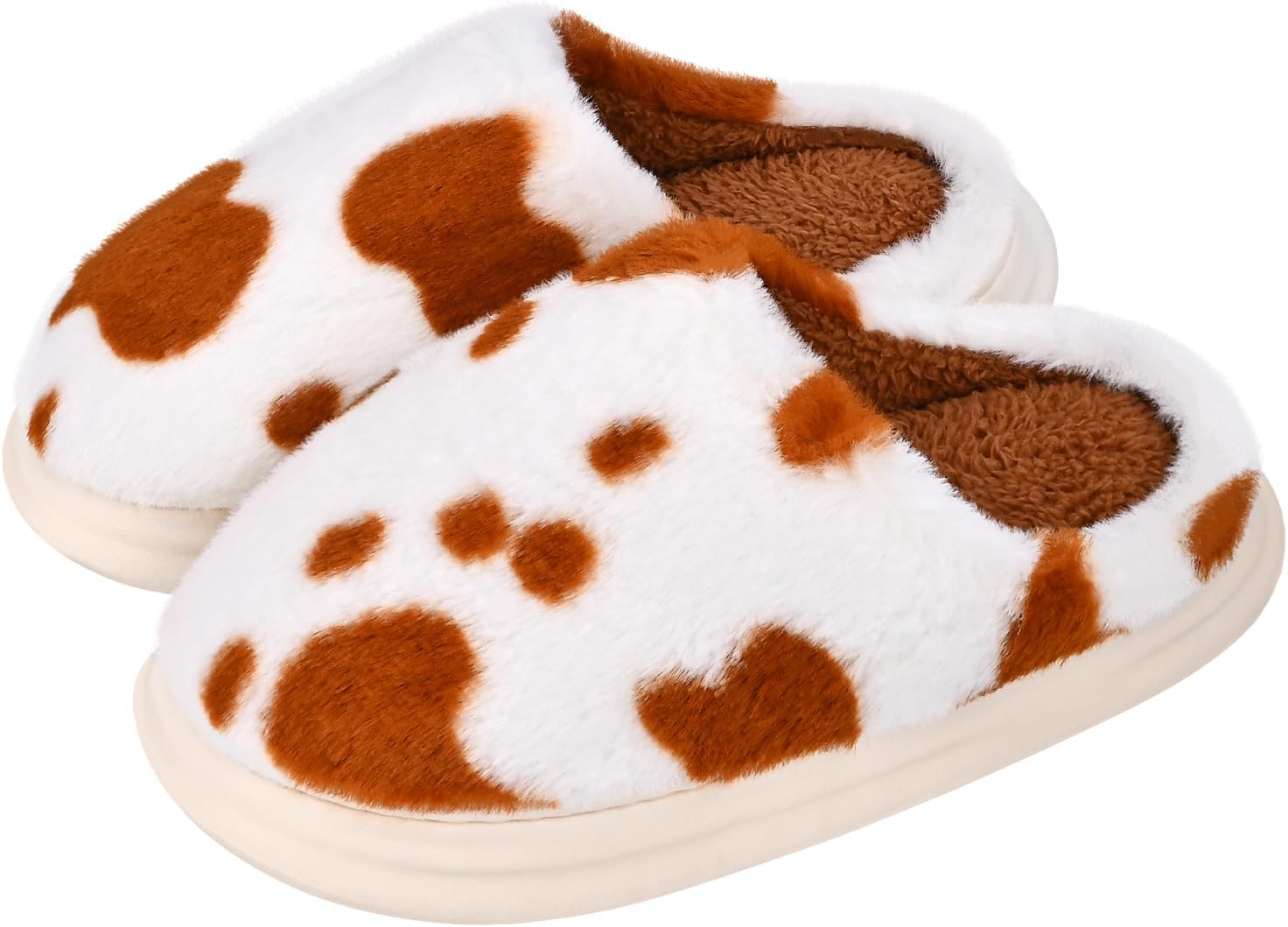 

Мягкие плюшевые тапочки для женщин и мужчин, противоскользящие пушистые зимние домашние тапочки, с мягкой теплой искусственной меховой подкладкой, для использования в спальне Jieertop, коричневый