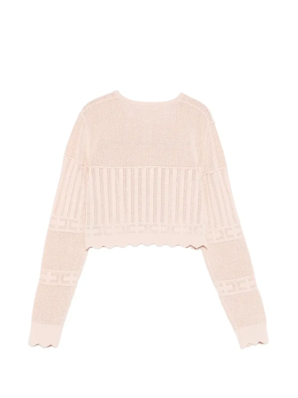 Трикотажный кардиган с фестонами Elisabetta Franchi Kids, розовый — фото 2