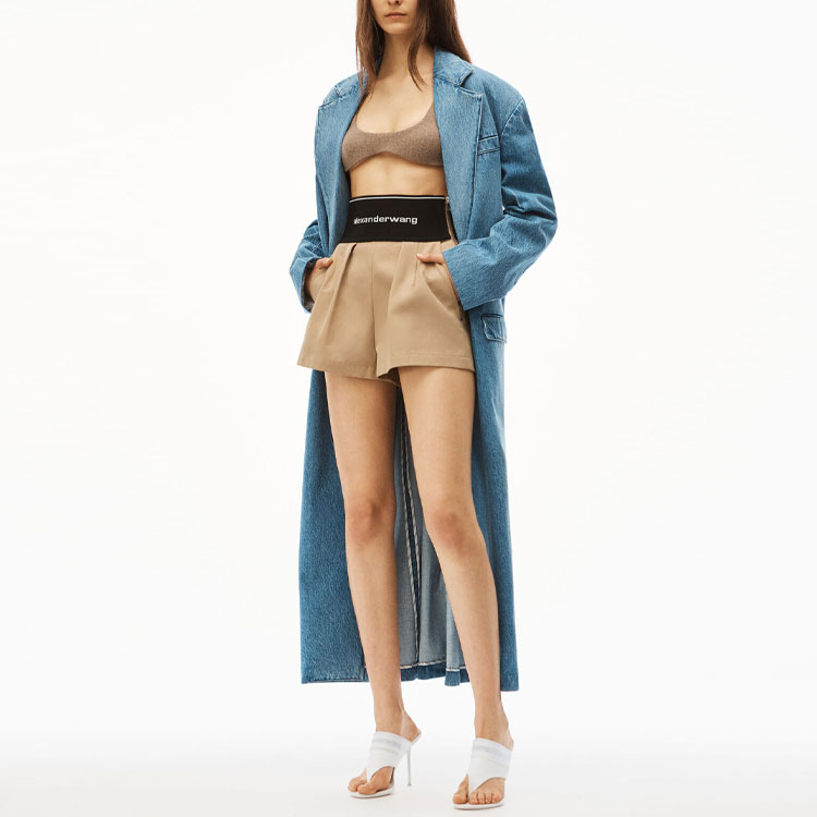 Повседневные шорты женские коричневые Alexander Wang — фото 3