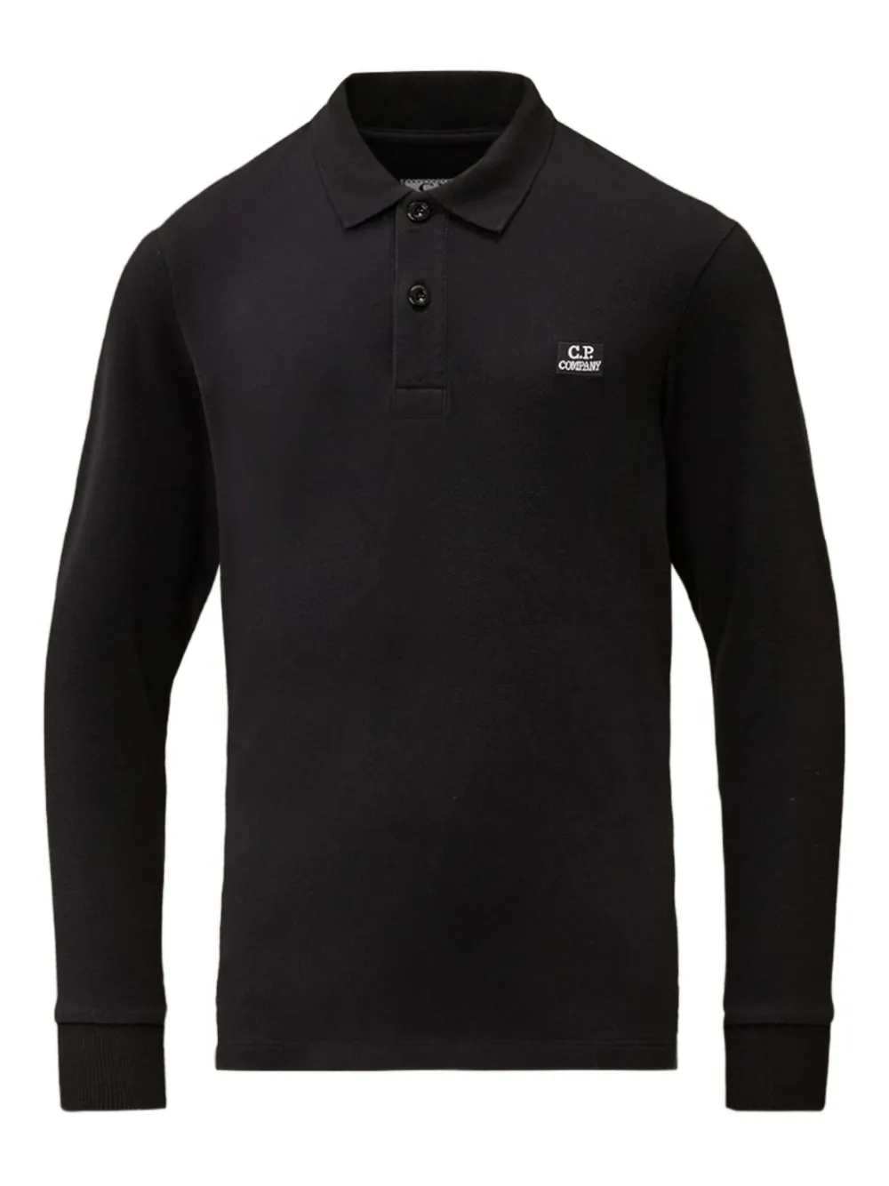 

Рубашка поло с длинными рукавами и логотипом C.P. Company Kids, черный