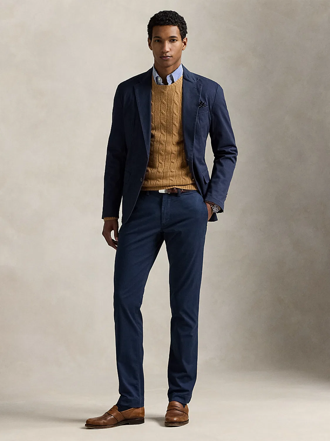 Брюки-чиносы Polo Ralph Lauren Slim fit Bedford, синий — фото 4