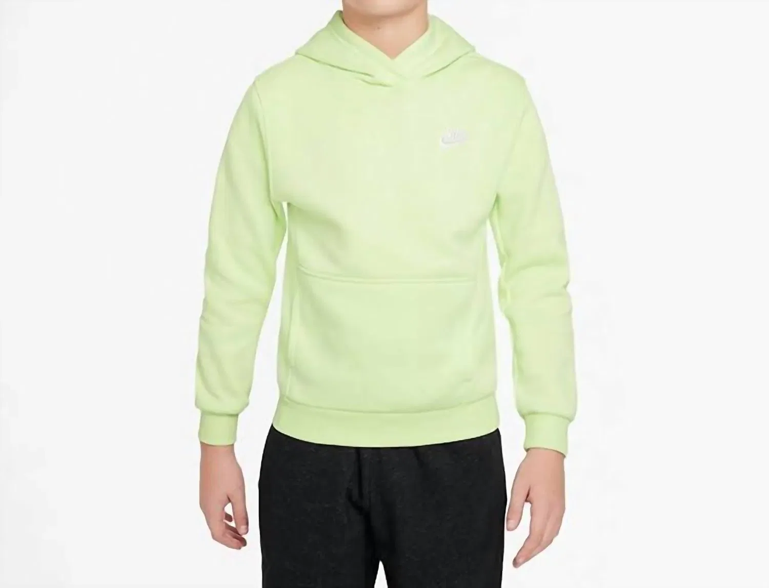 Nike Толстовка с капюшоном Sportswear Club из флиса, цвет лаймово-белый