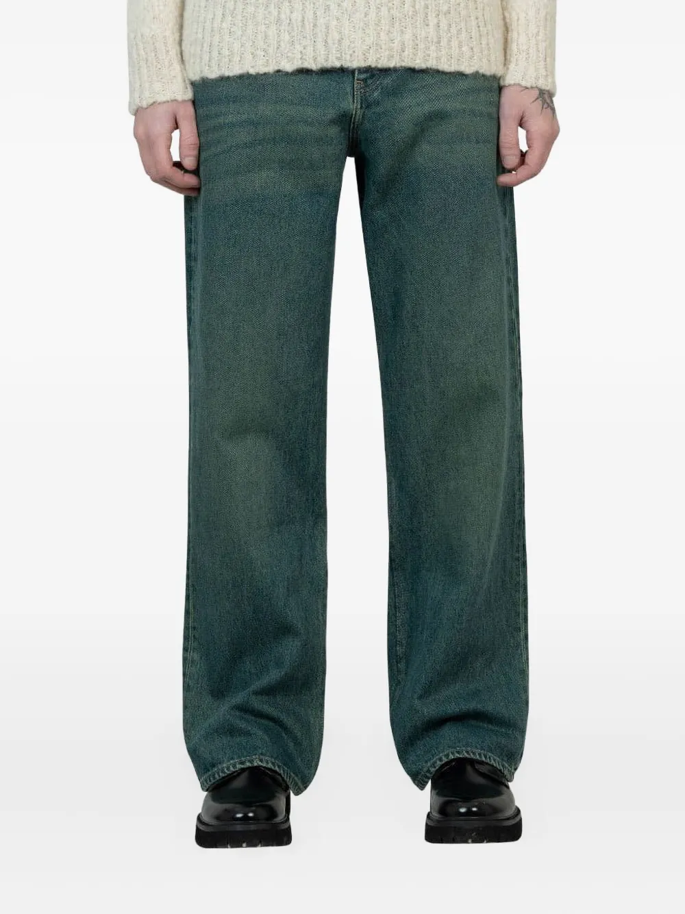 

Джинсы-клеши с карманами, украшенными заклепками Paloma Wool, синий