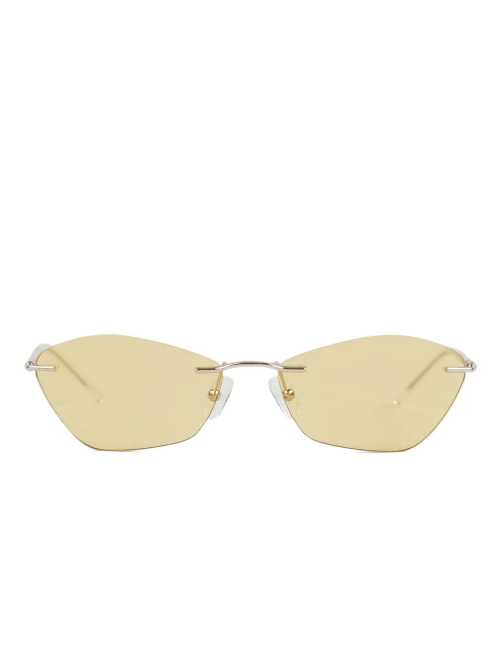 

Геометрические солнцезащитные очки с перемычкой в виде буквы T Alexander Mcqueen, серебристый